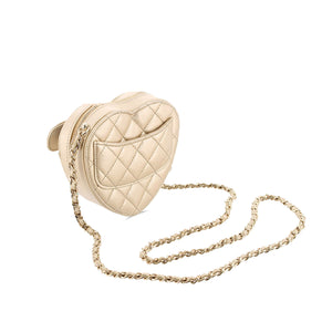 Chanel CC in Love Heart Crossbody Mini Gold