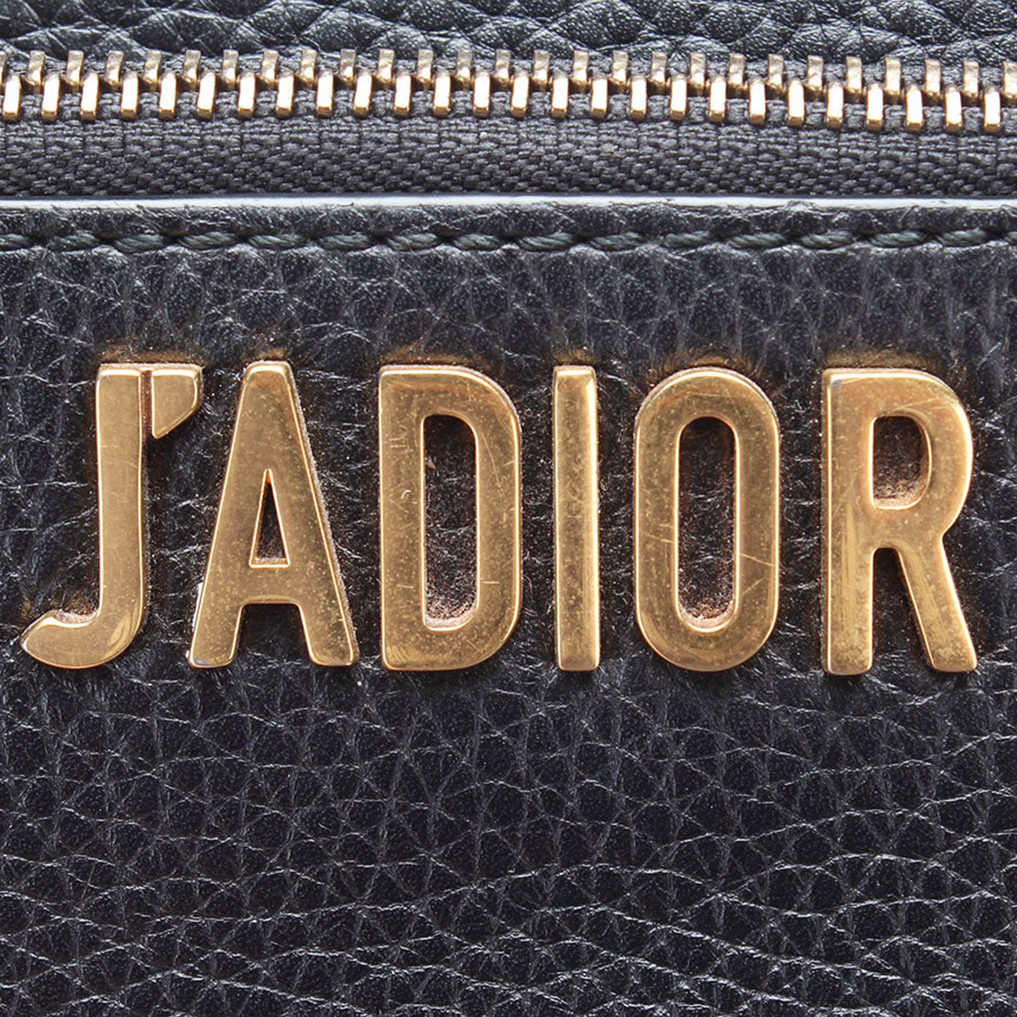 Dior J'Adoir Camera Case Clutch with Chain Black Calfskin