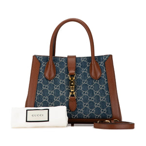 Gucci Jackie 1961 Tote Medium Blue GG Denim