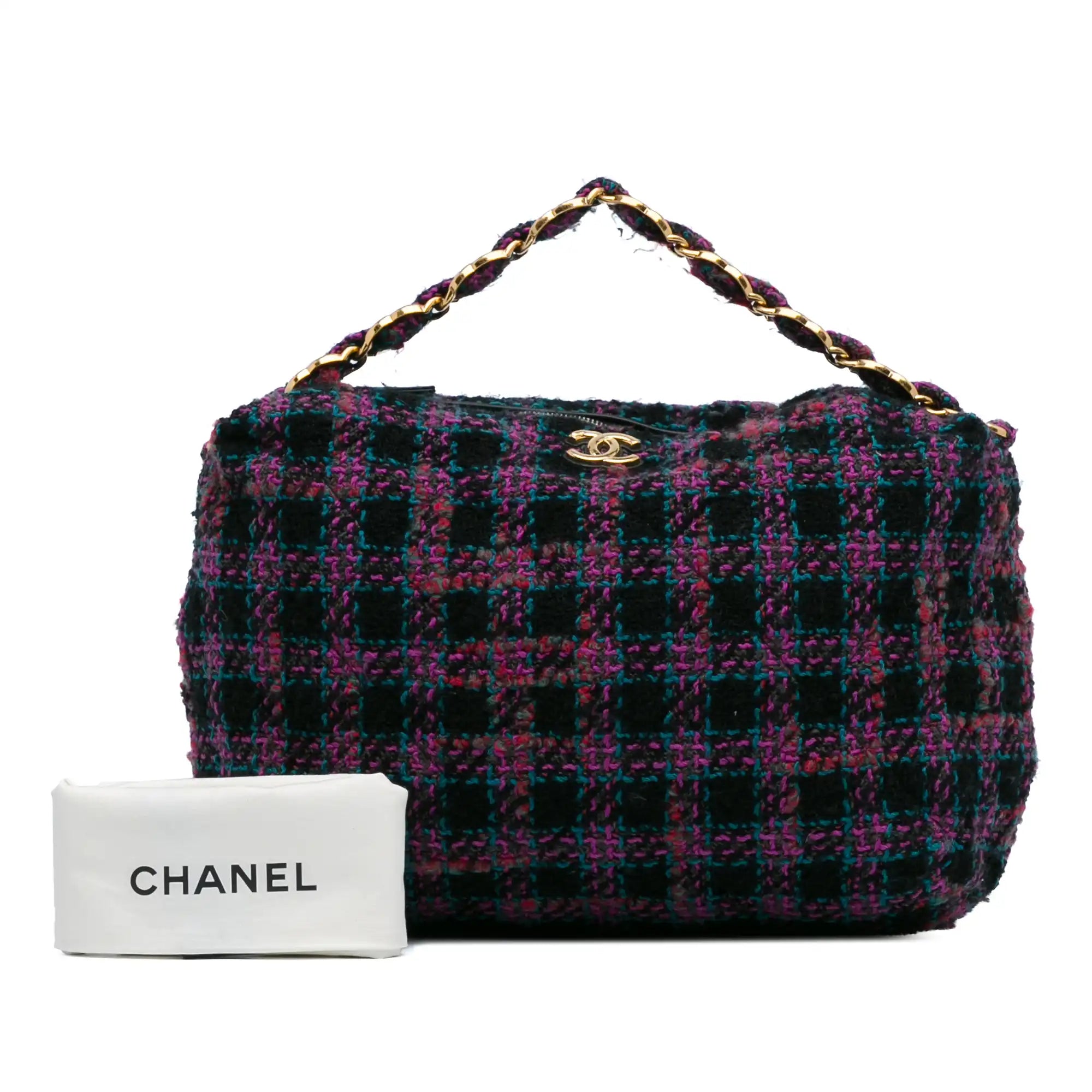 Chanel Hobo Bag Maxi Purple Tweed