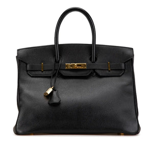 Hermès Birkin 35 Black Retourne Togo Gold