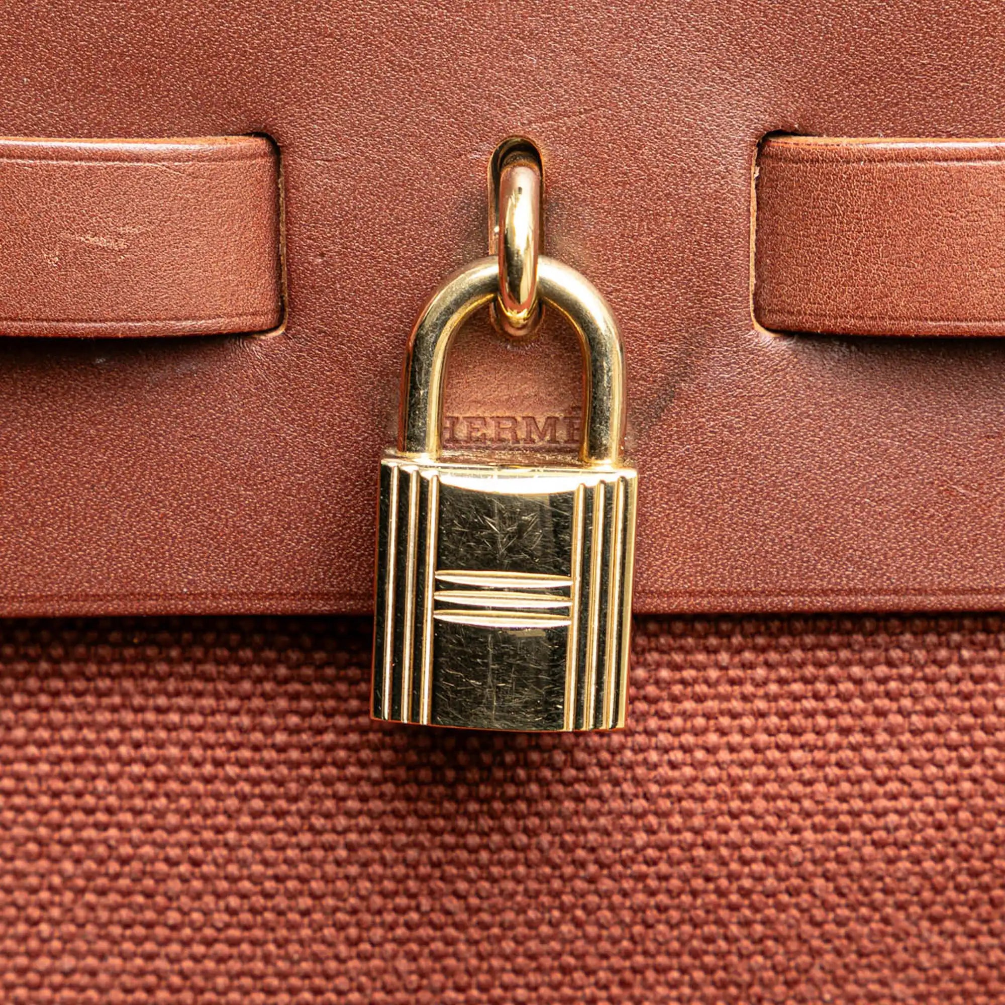 Hermès Herbag Zip 39 Brown Toile Palladium