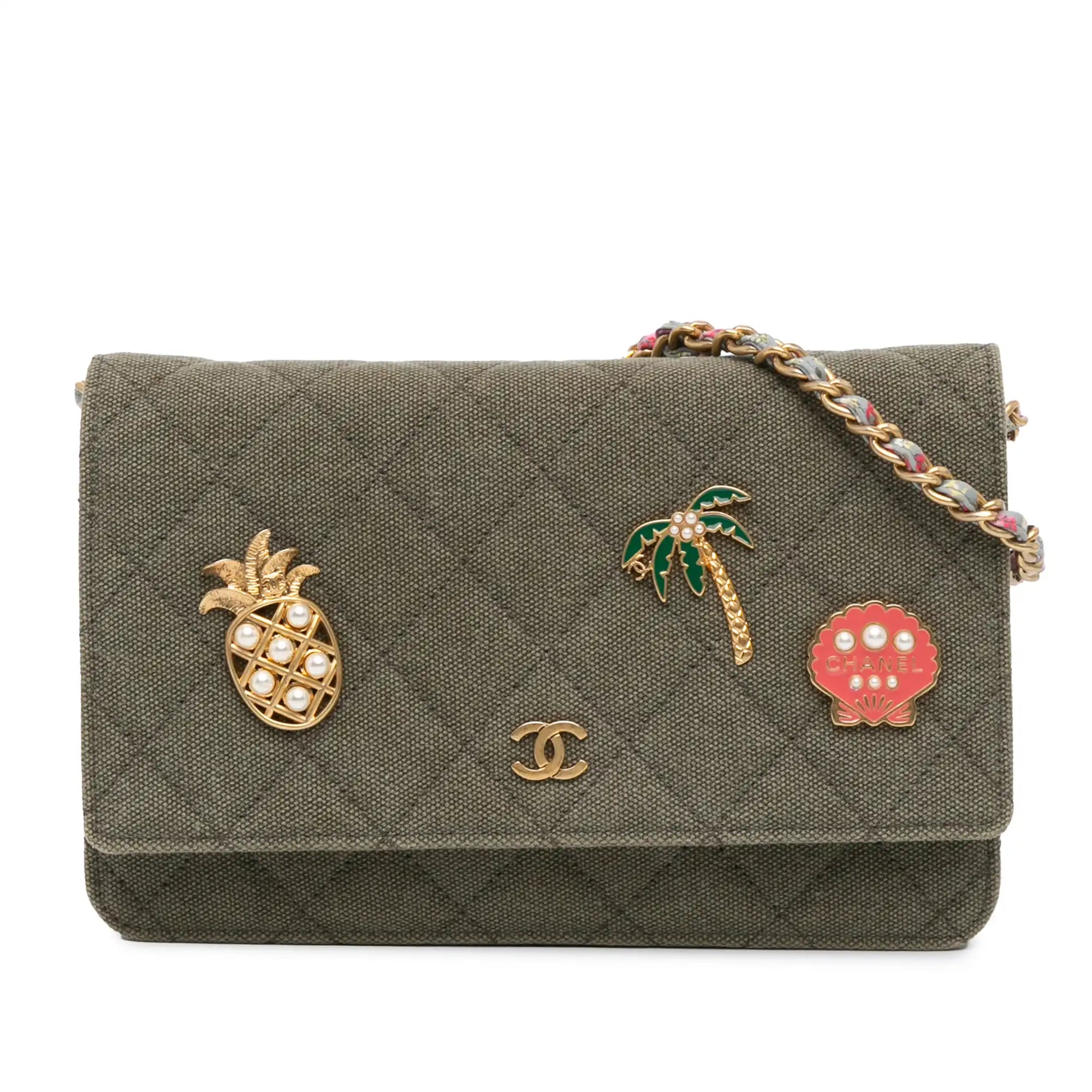 Chanel WoC Coco Cuba Charms Grey Canvas