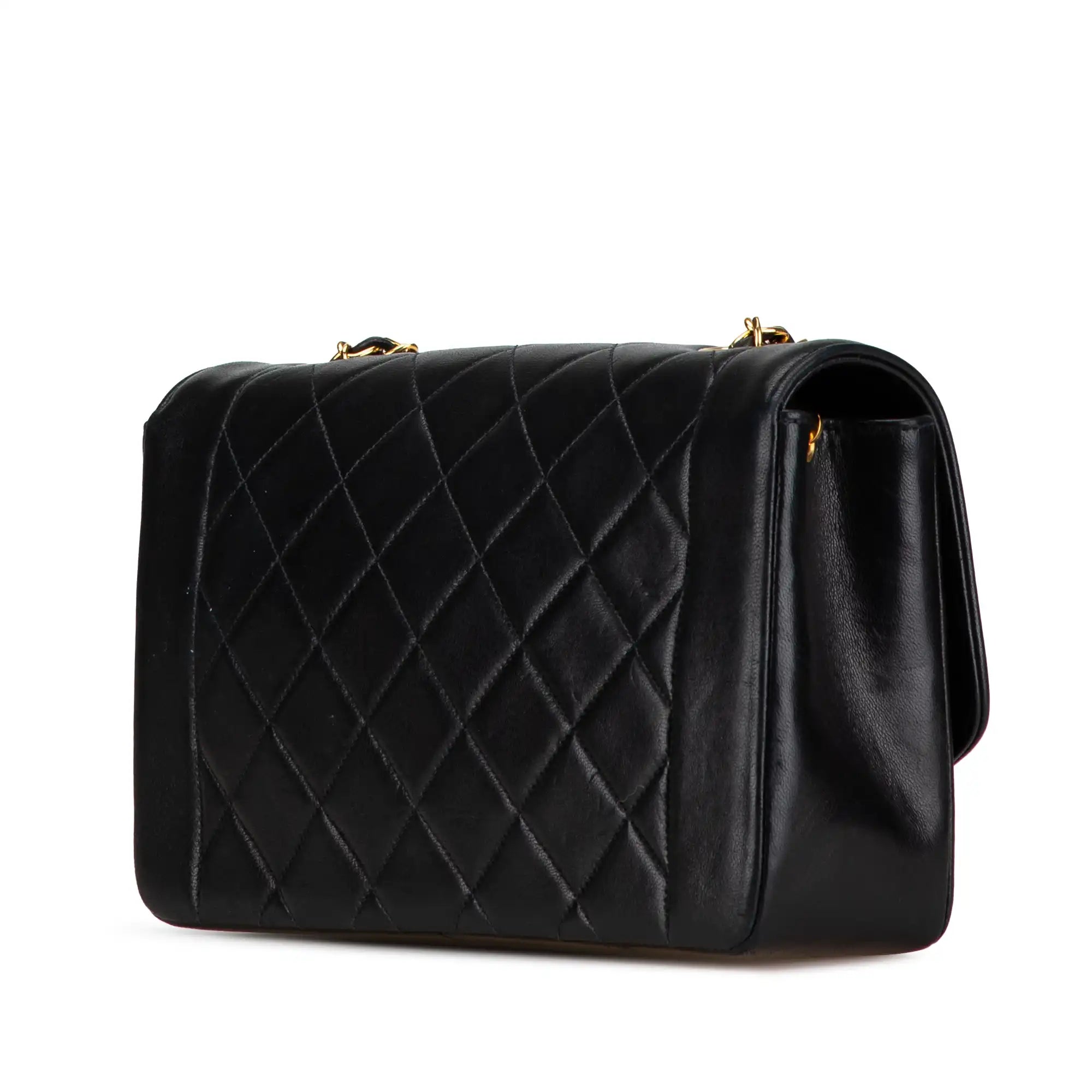 Chanel Diana Medium Black Lambskin Gold