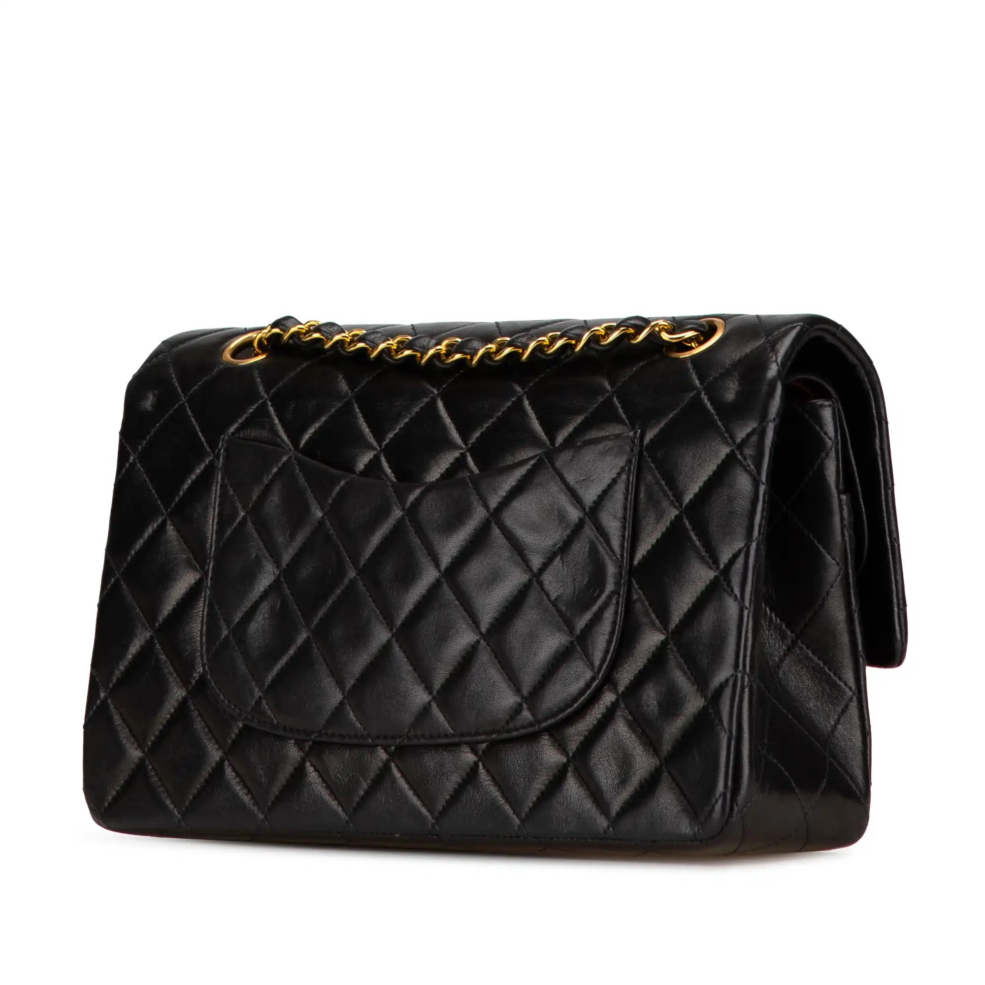 Chanel Classic Double Flap Medium Black Lambskin Gold