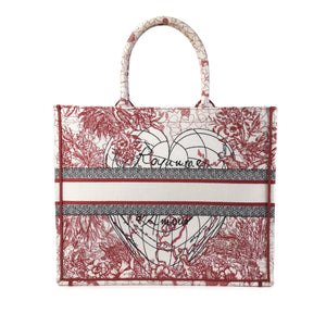 Dior Book Tote Royaume d'Amour Large Red Canvas