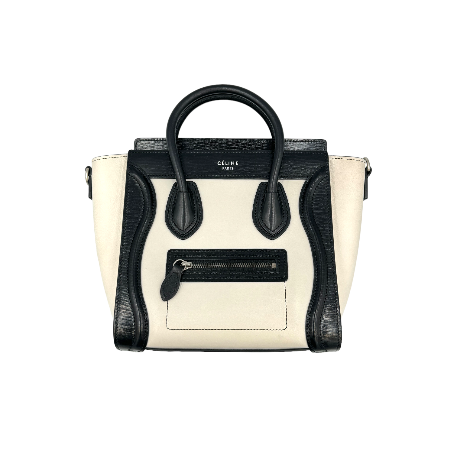 Celine Luggage Nano Handbag White