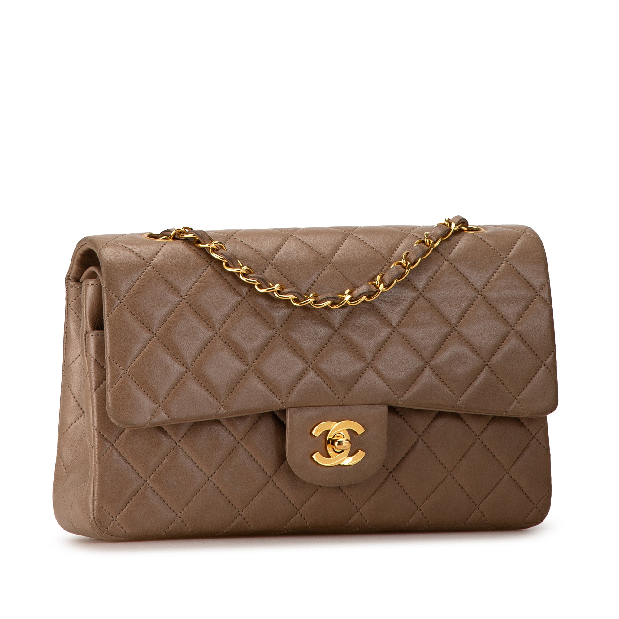 Chanel Classic Double Flap Medium Brown Lambskin Gold