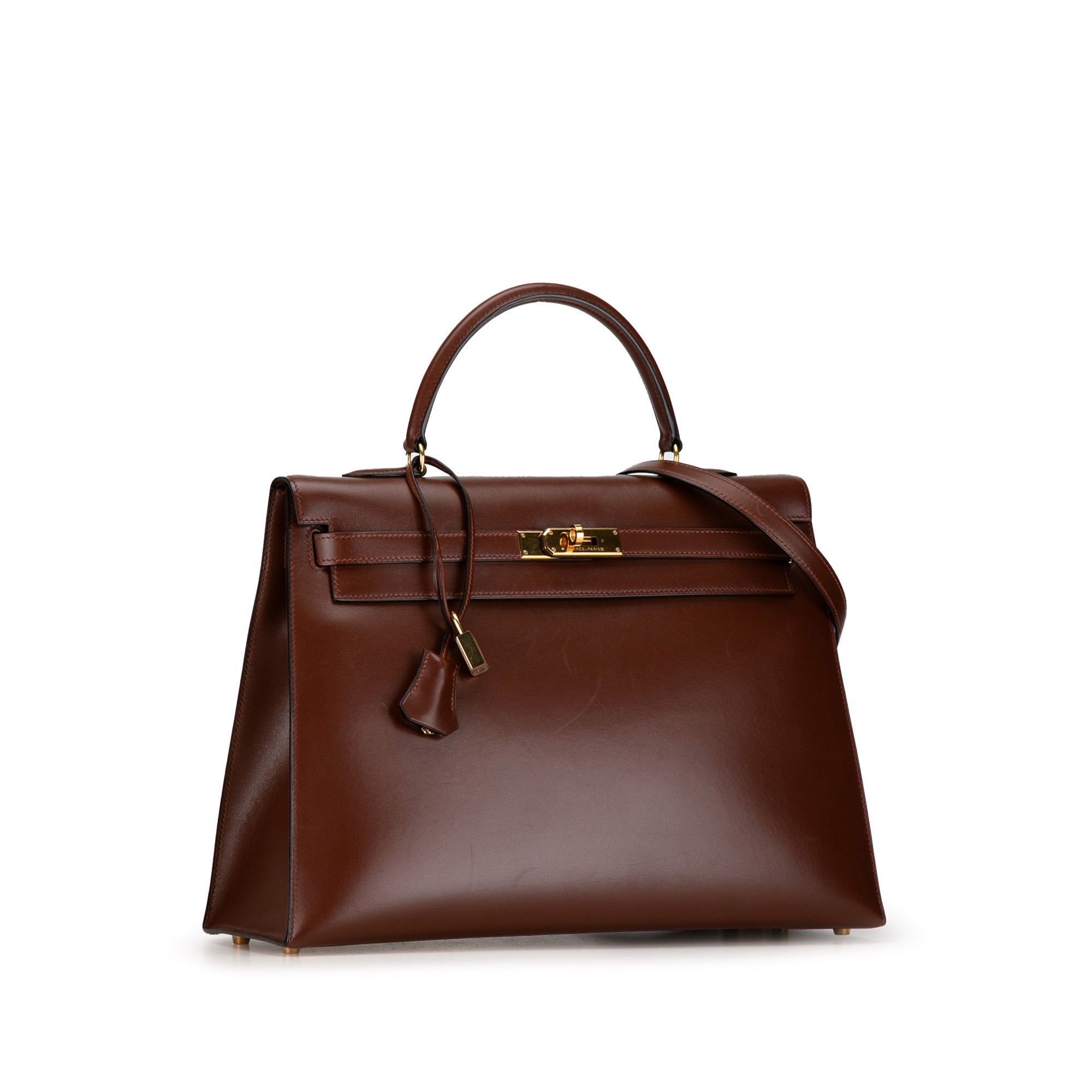 Hermès Kelly Sellier 35 Brown Noisette Box Calf