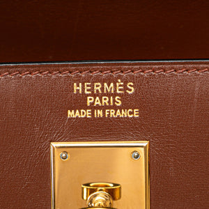 Hermès Kelly Sellier 35 Brown Noisette Box Calf