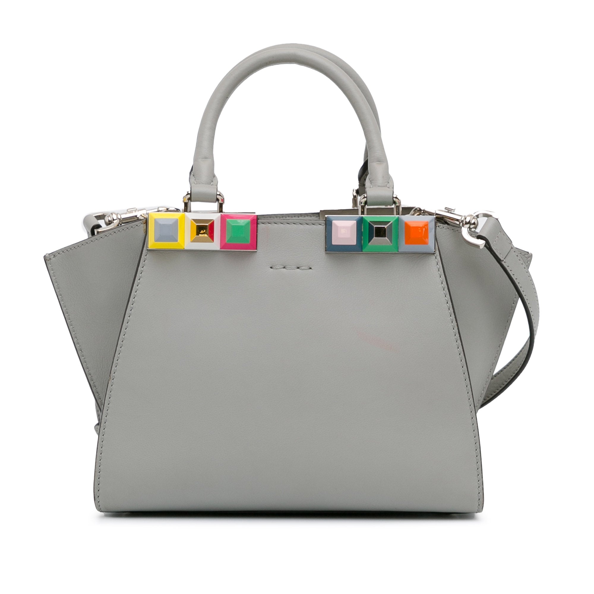 Fendi 3Jours Bag Mini Grey Studded Leather