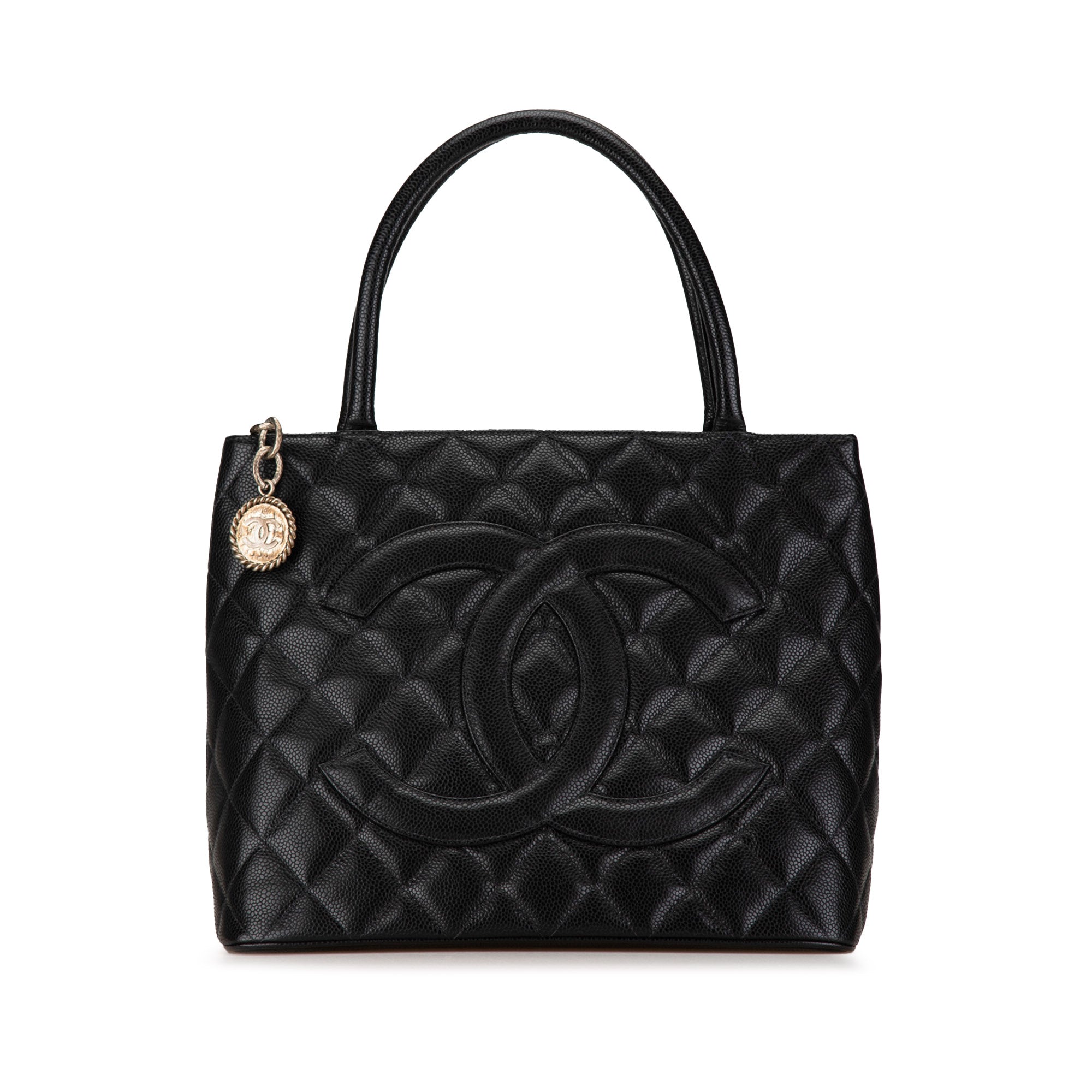 Chanel Medallion Tote Bag Black Caviar Gold