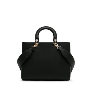 Dior Lady Dior Large Black Grained Calfskin Gold