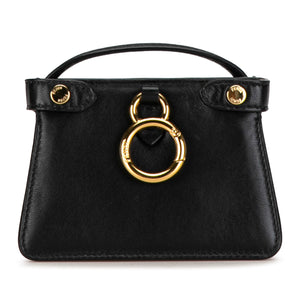 Fendi Pico Peekaboo Charm Black Calfskin