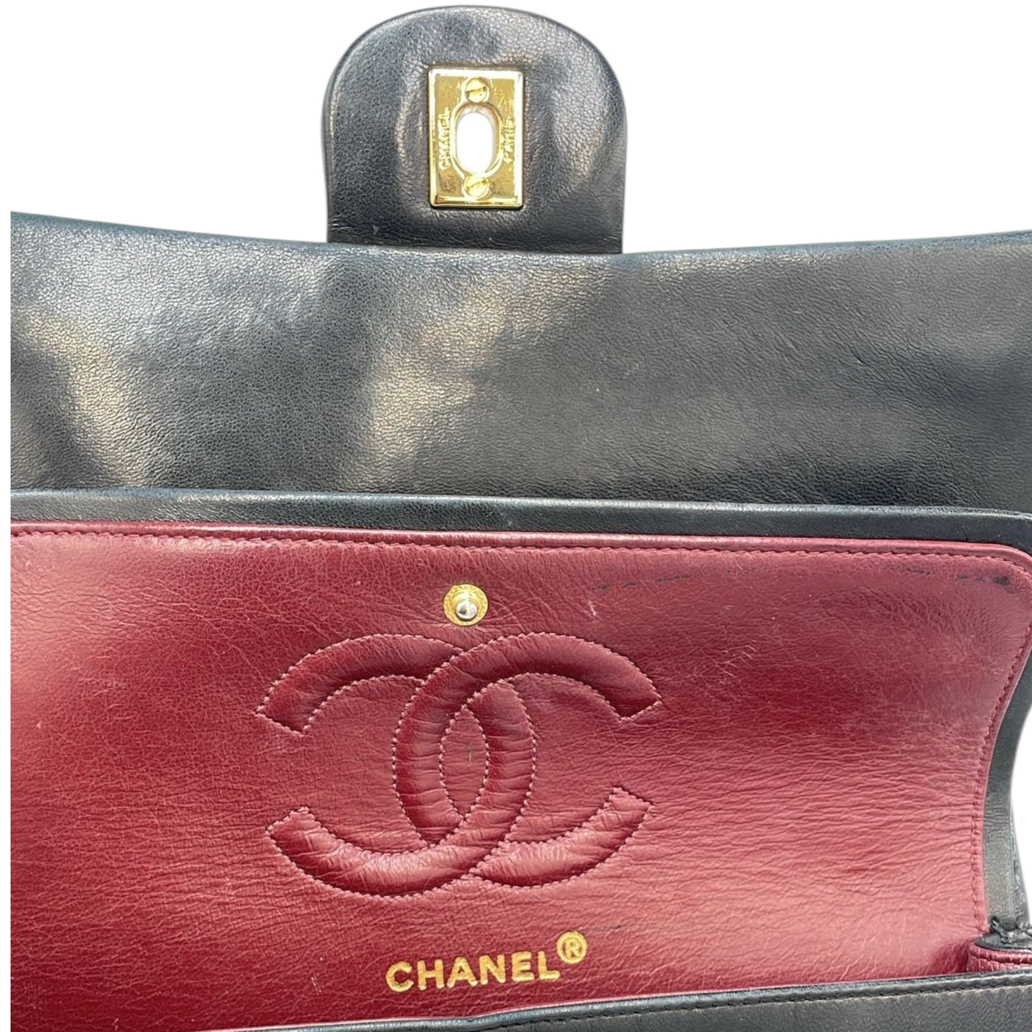 Chanel Classic Double Flap Medium Black Lambskin Gold