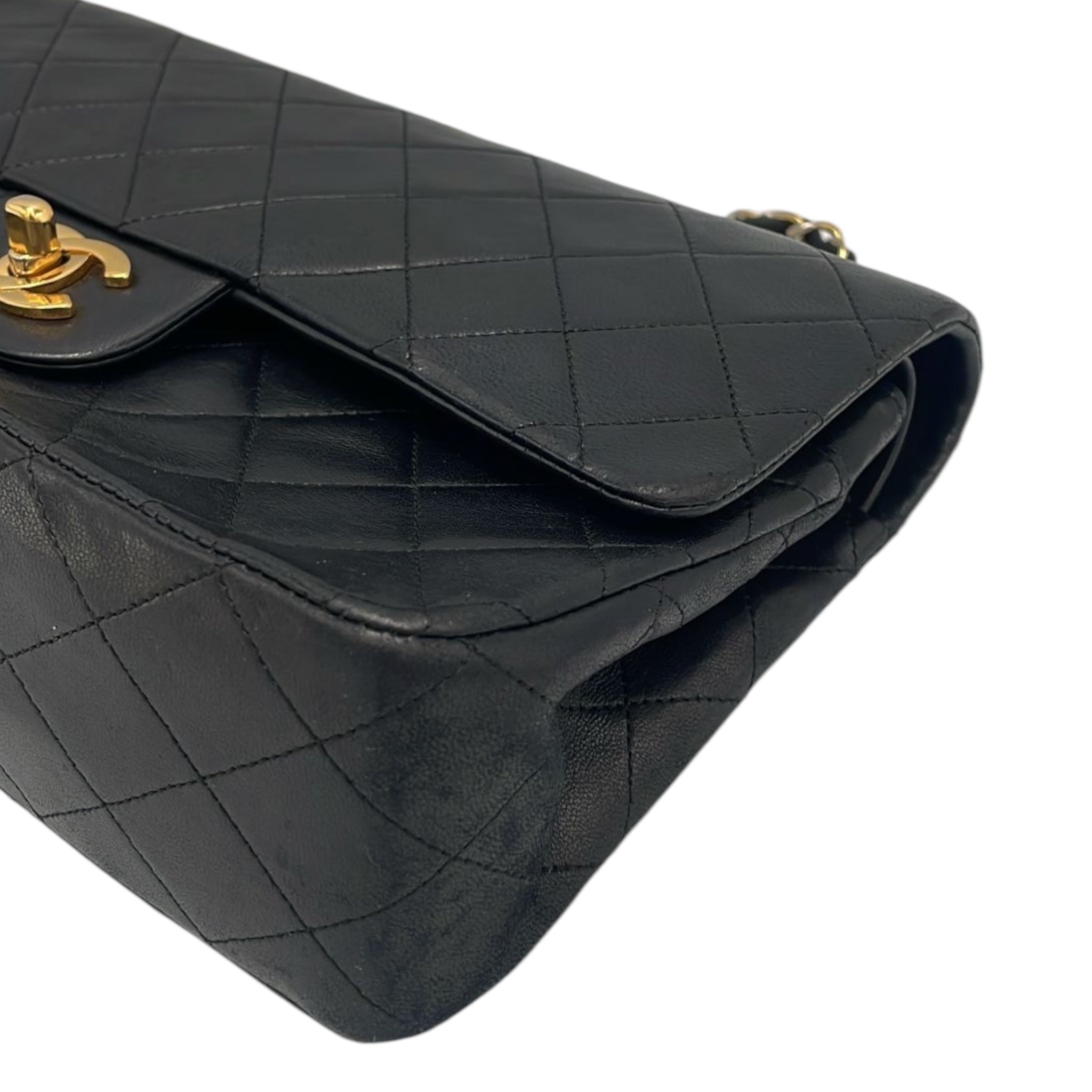 Chanel Classic Double Flap Medium Black Lambskin Gold