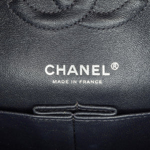 Chanel Classic Double Flap Medium Navy Blue Lambskin Silver