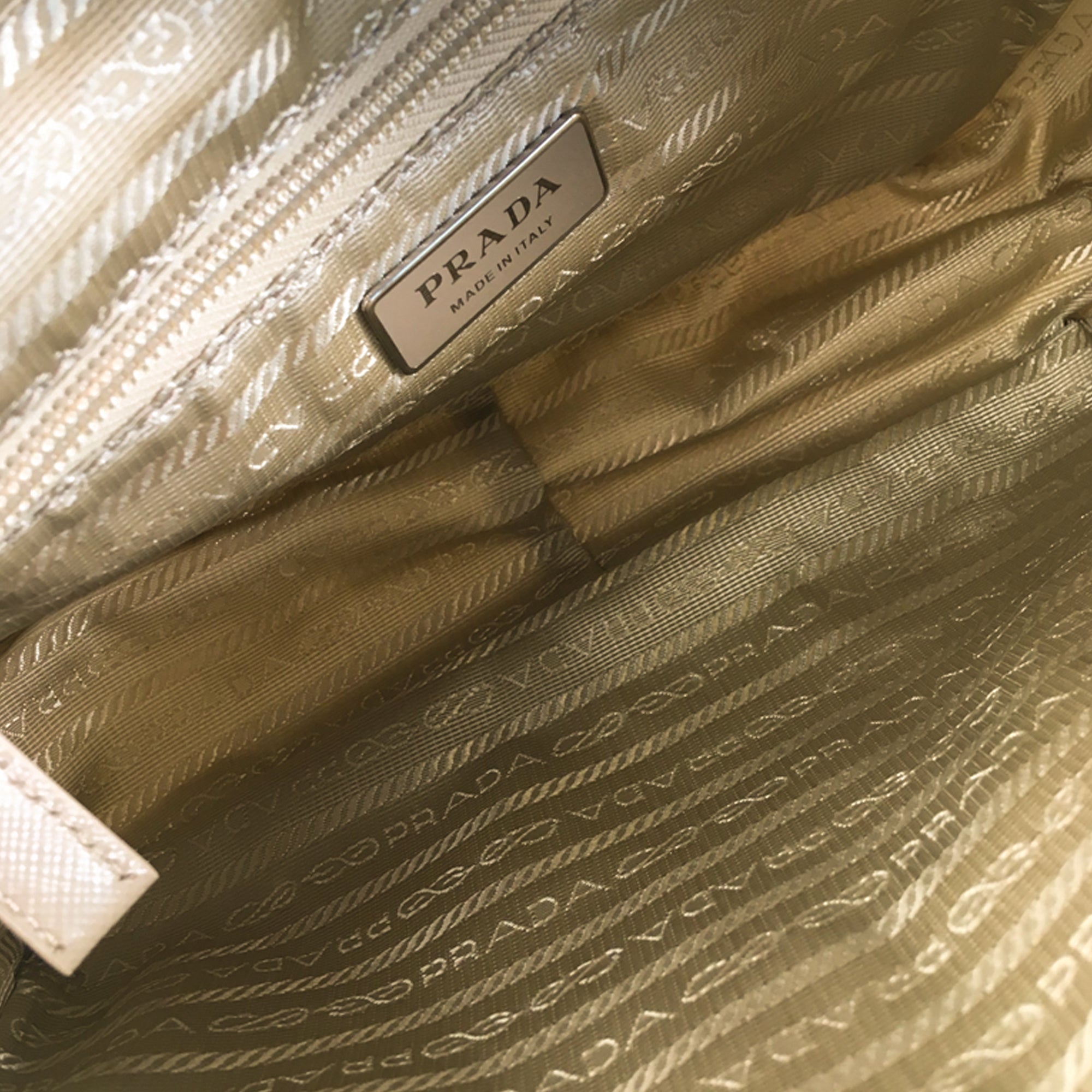 Prada Shoulder Bag Beige Re-Nylon