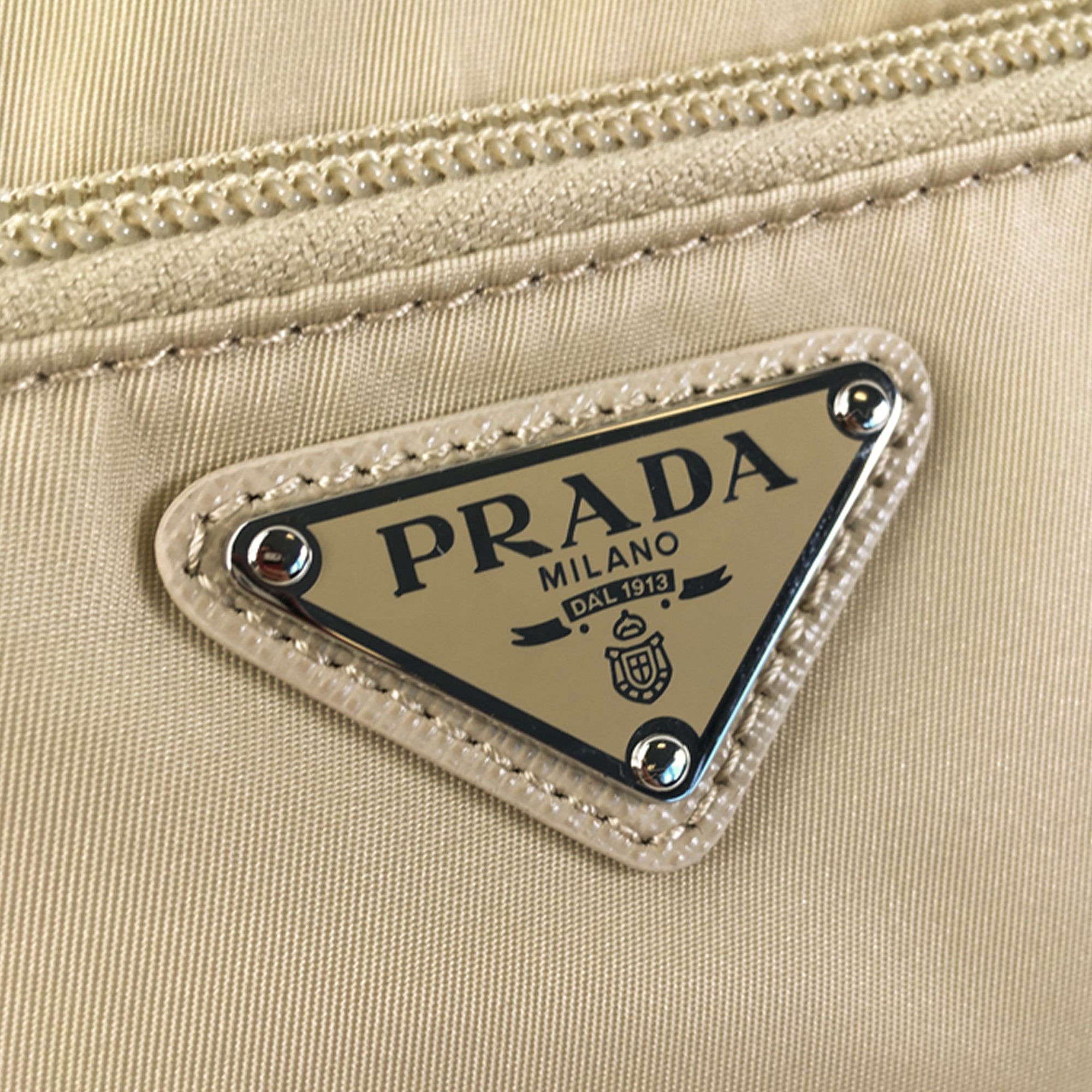 Prada Shoulder Bag Beige Re-Nylon