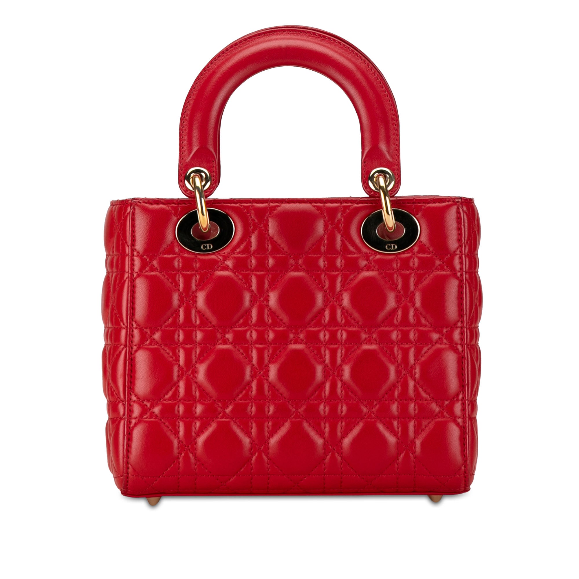 Dior Lady Dior Lucky Badges Small Red Cannage Lambskin