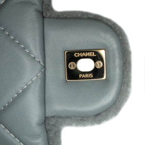 Chanel Classic Single Flap Maxi Bicolor Shearling Gold