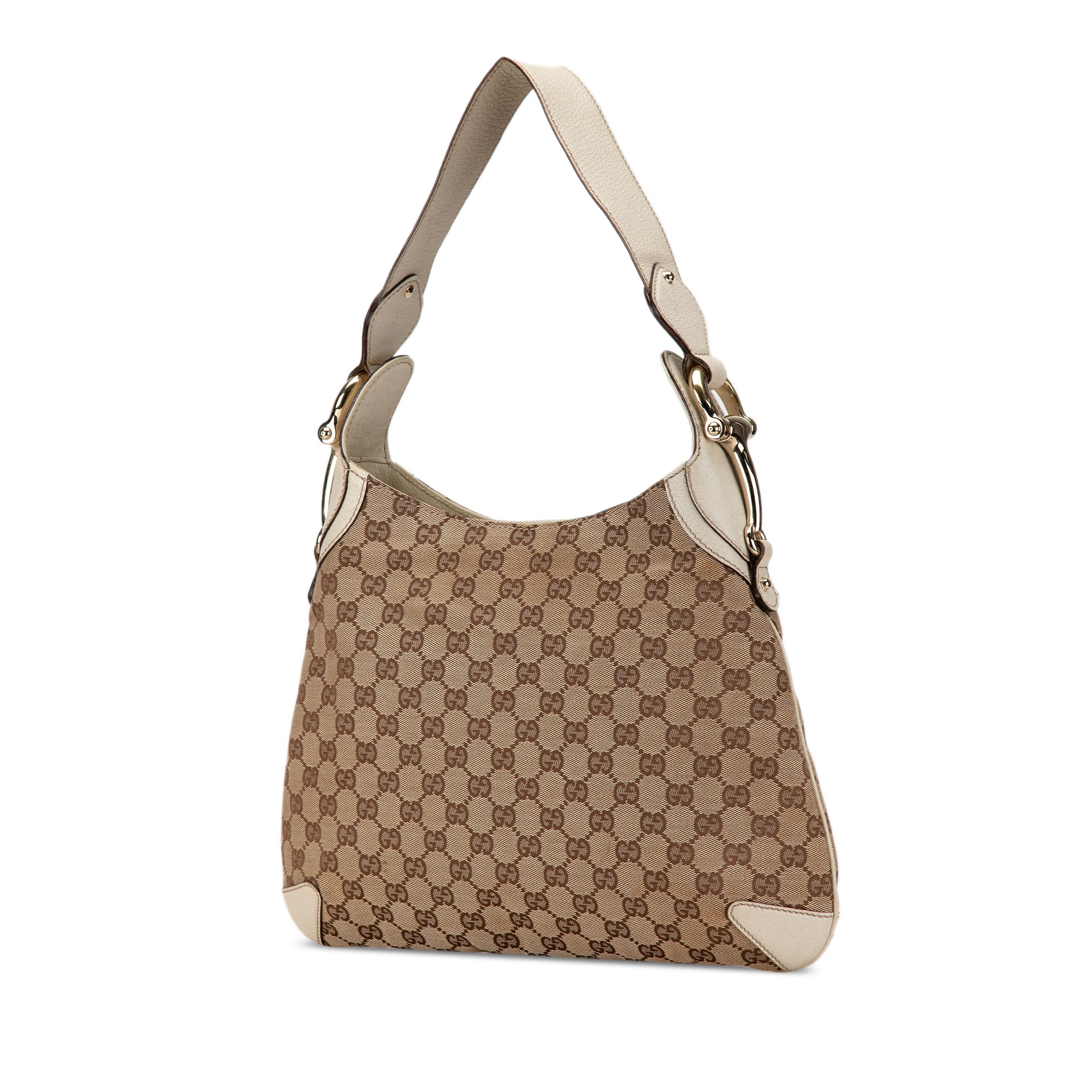 Gucci Creole Hobo Brown GG Canvas Horsebit