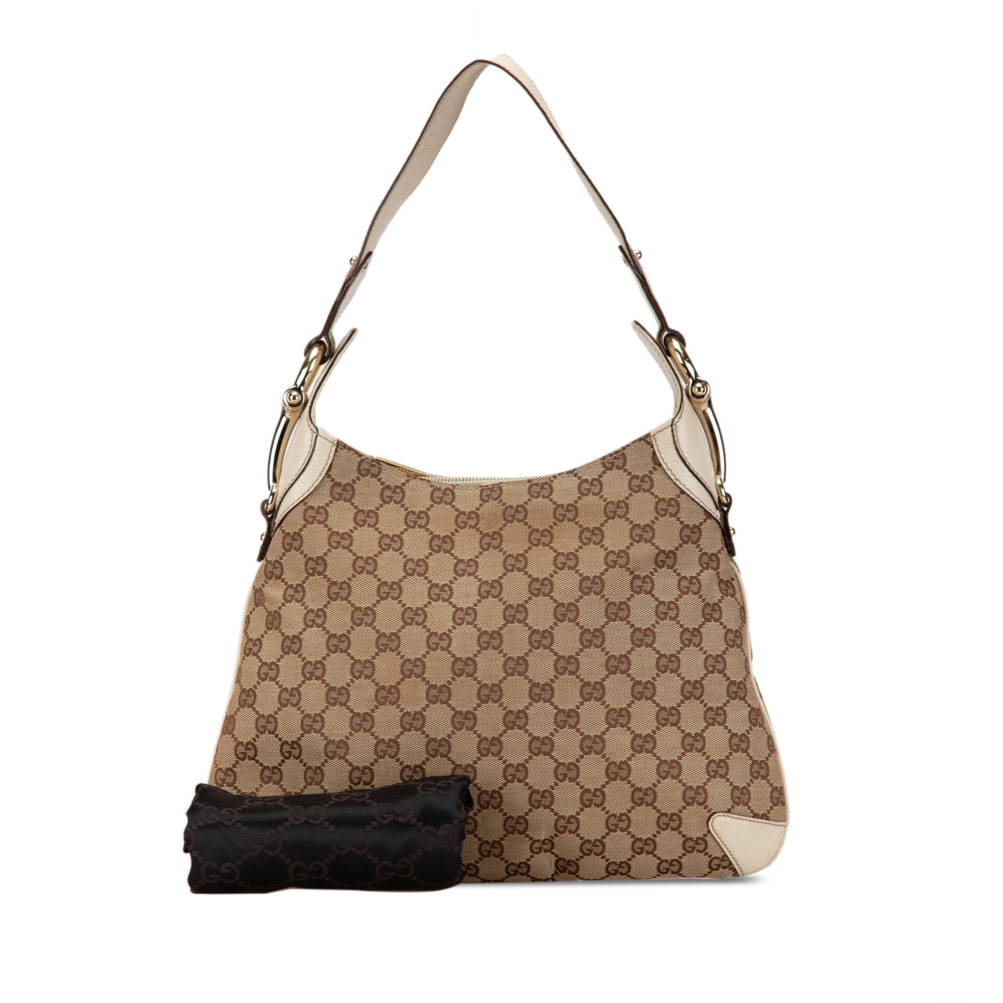 Gucci Creole Hobo Brown GG Canvas Horsebit