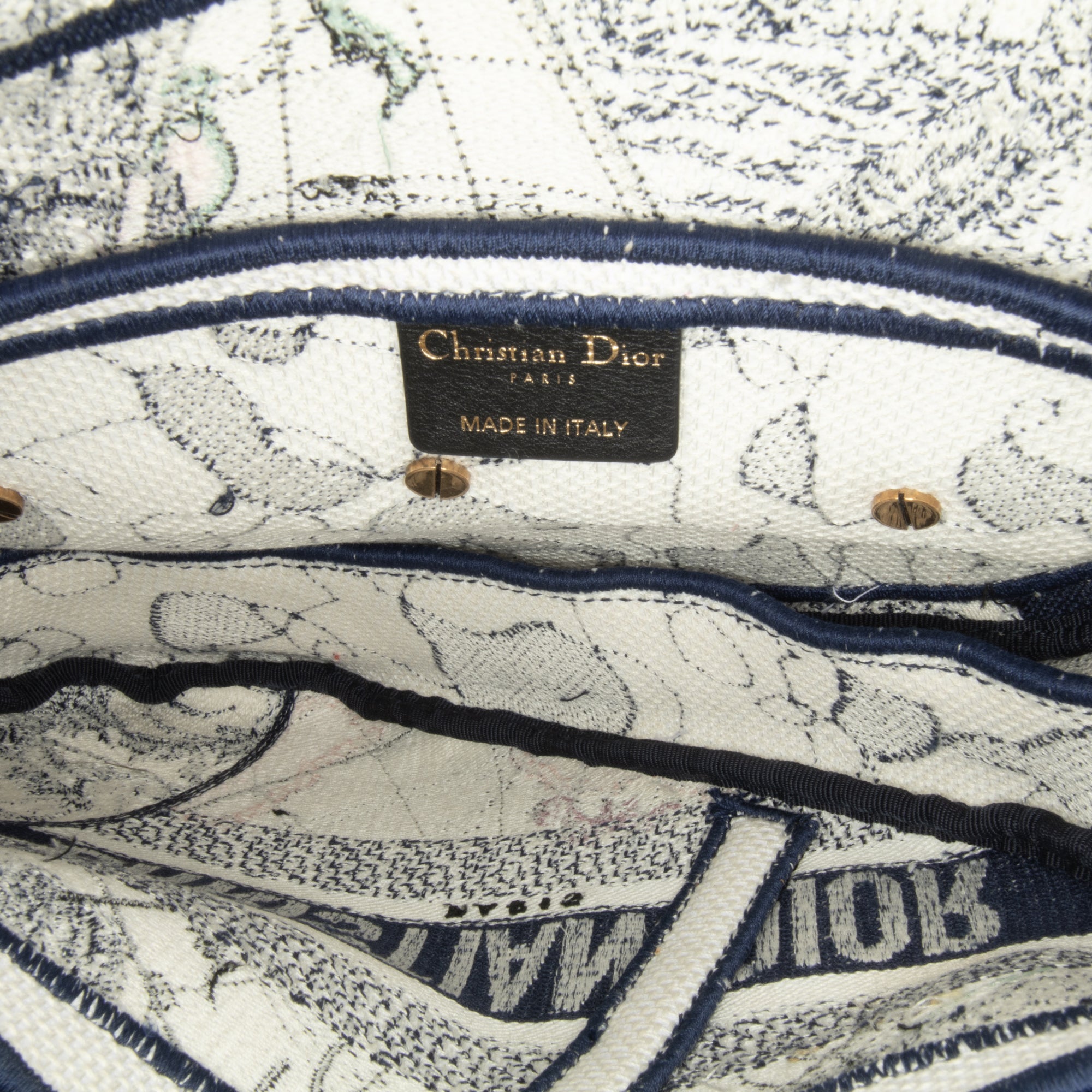 Dior Saddle Bag  Around the World Blue Embroided Canvas