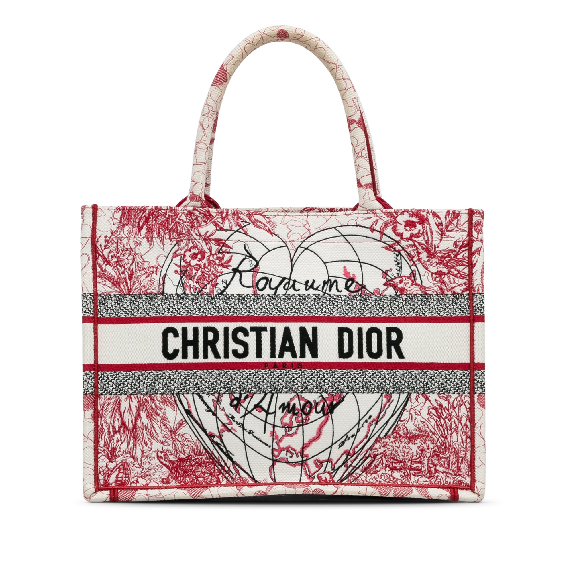 Dior Book Tote Royaume d'Amour Medium Red Canvas