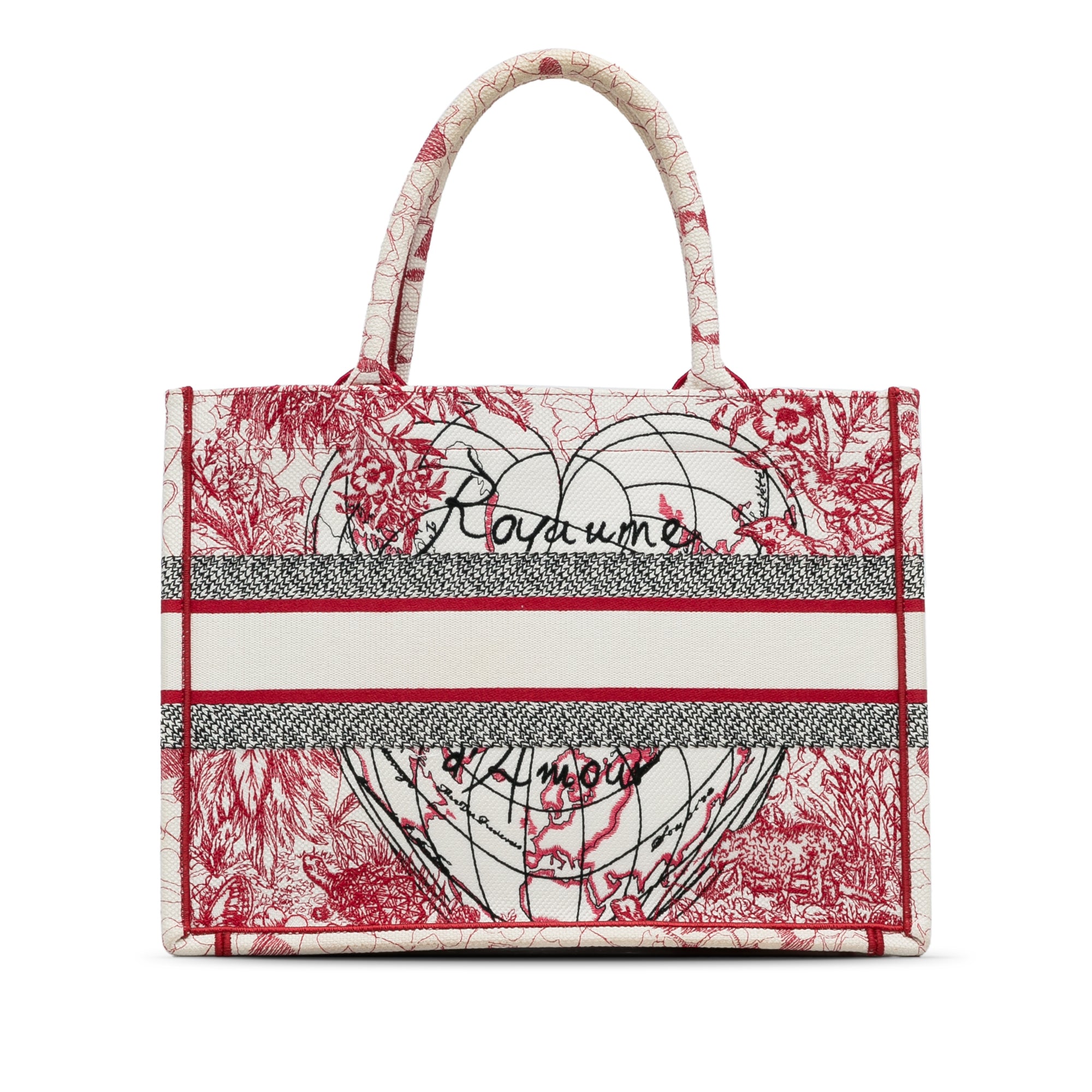 Dior Book Tote Royaume d'Amour Medium Red Canvas