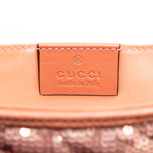 Gucci GG Marmont Mini Pink Sequin Matelassé Leather
