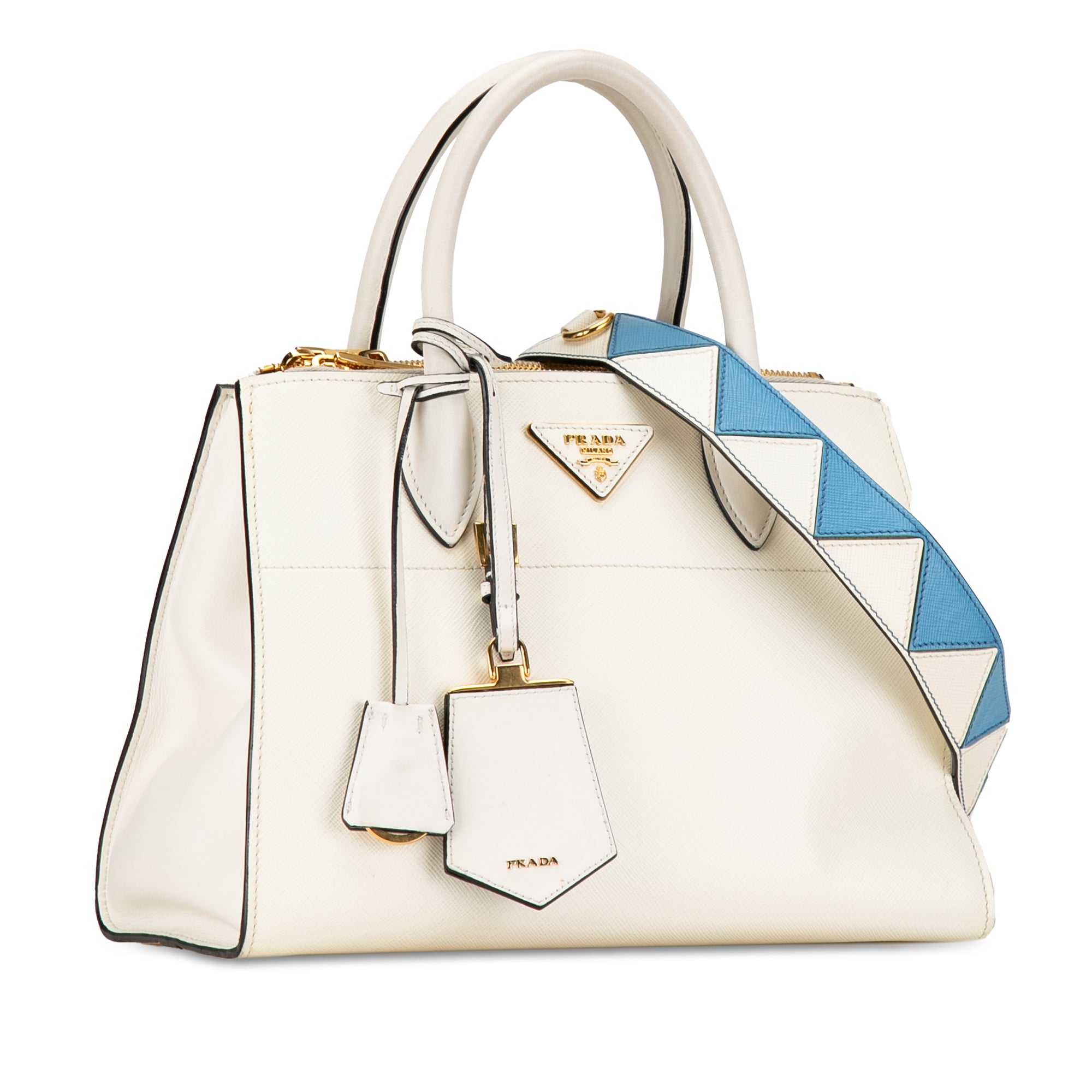 Prada City Greche Paradigme White Saffiano