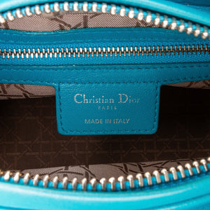 Dior Lady Dior Medium Blue Cannage Lambskin Silver