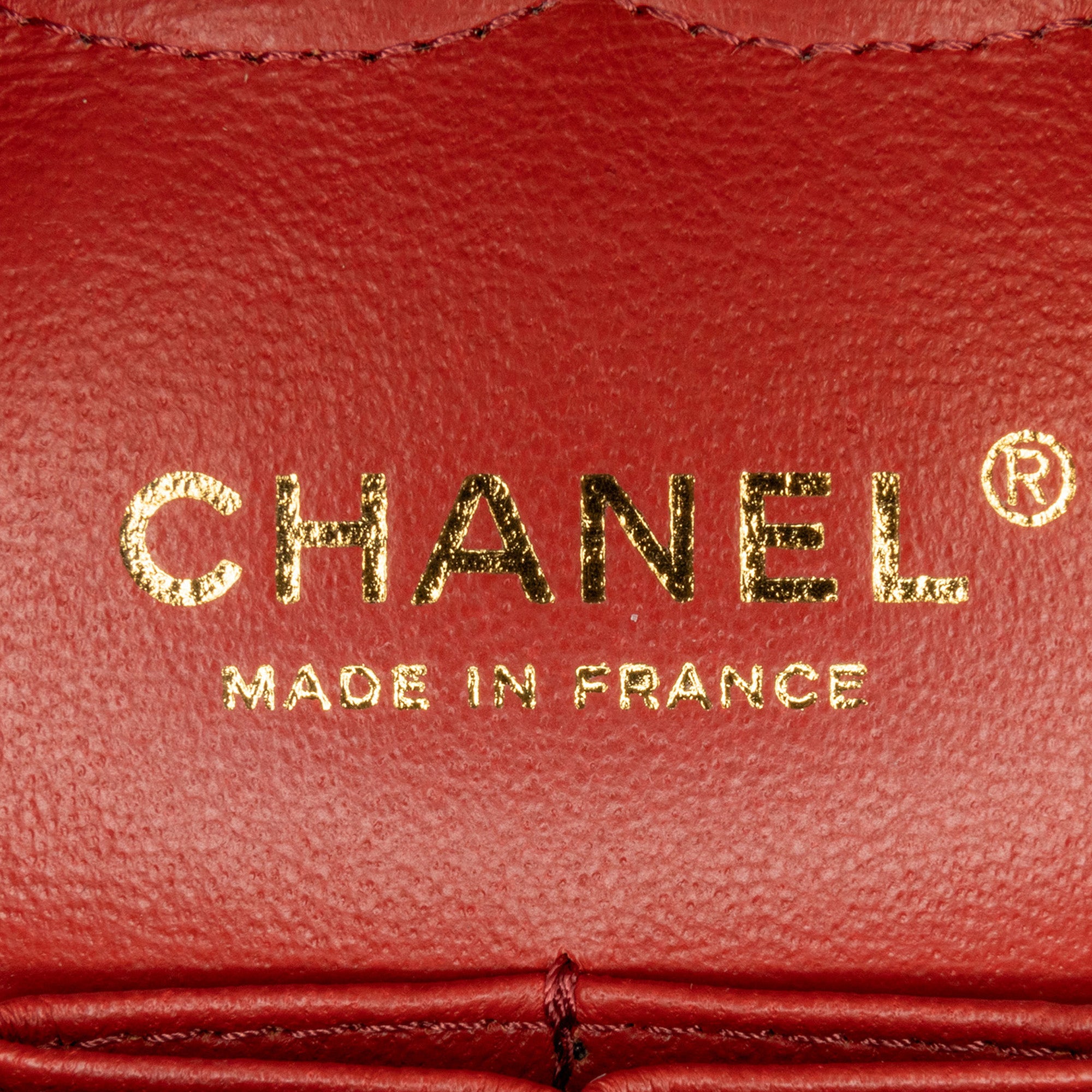 Chanel Classic Double Flap Medium Red Chevron Lambskin Gold