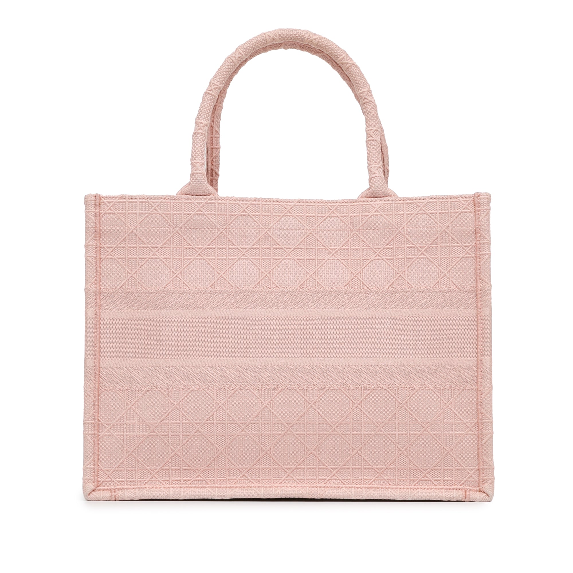 Dior Book Tote Medium Pink Embroided Cannage Canvas