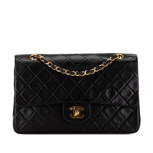 Chanel Classic Double Flap Medium Black Lambskin Gold