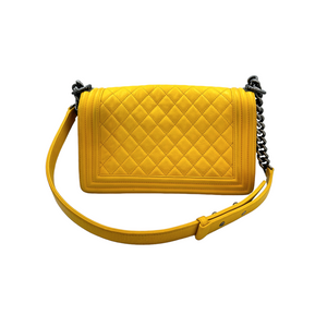 Chanel Boy Medium Yellow Lambskin Ruthenium