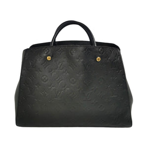 LOUIS VUITTON Black Monogram Empreinte Leather Montaigne GM Bag