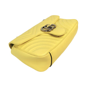 Gucci GG Marmont Small Yellow Matelassé Cuir