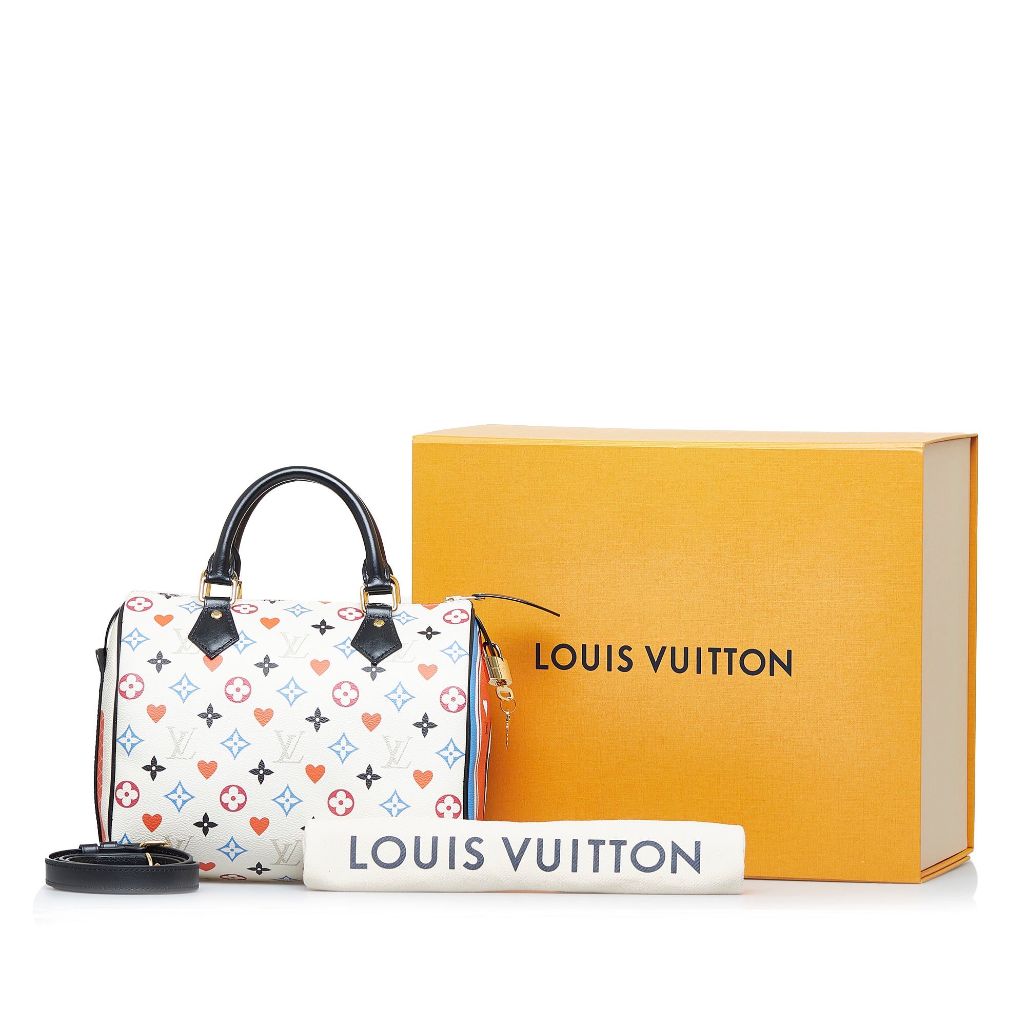 Louis Vuitton White Multicolor Monogram Canvas Game On Speedy