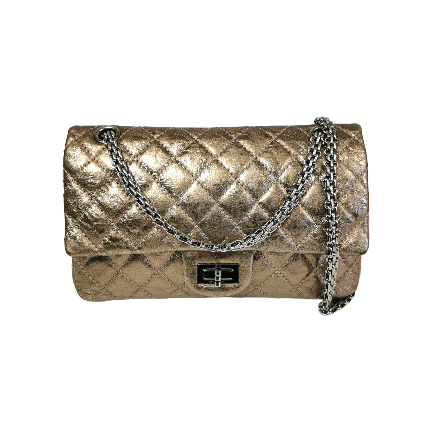 Chanel Reissue 225 Quilted Flap Black Aged Calfskin Aged Gold