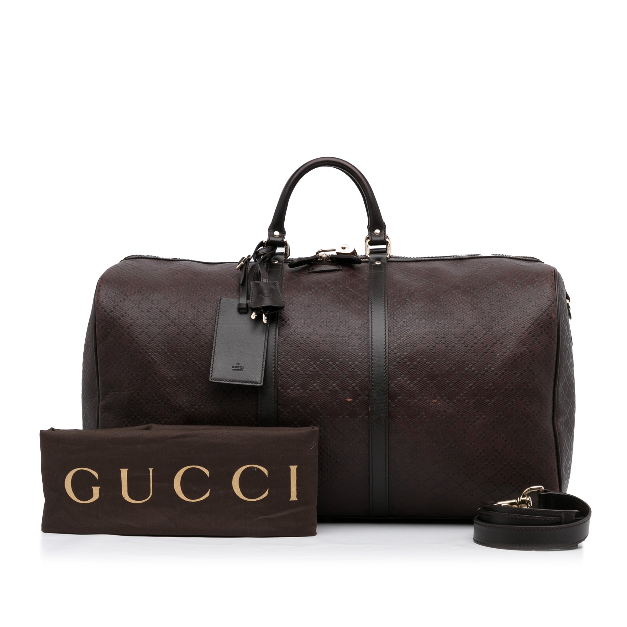 Sac de voyage gucci grand diamante brun brillant