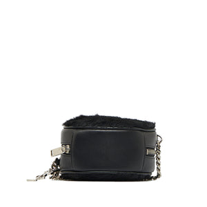 Yves Saint Laurent Round Crossbody Black Pony Hair